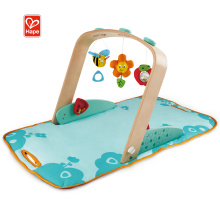 Educational Early Learning Newborn Multifunctional Handbag Baby Carpet Play Mat Portable Wooden Play Gym Mat With Hanging Bell